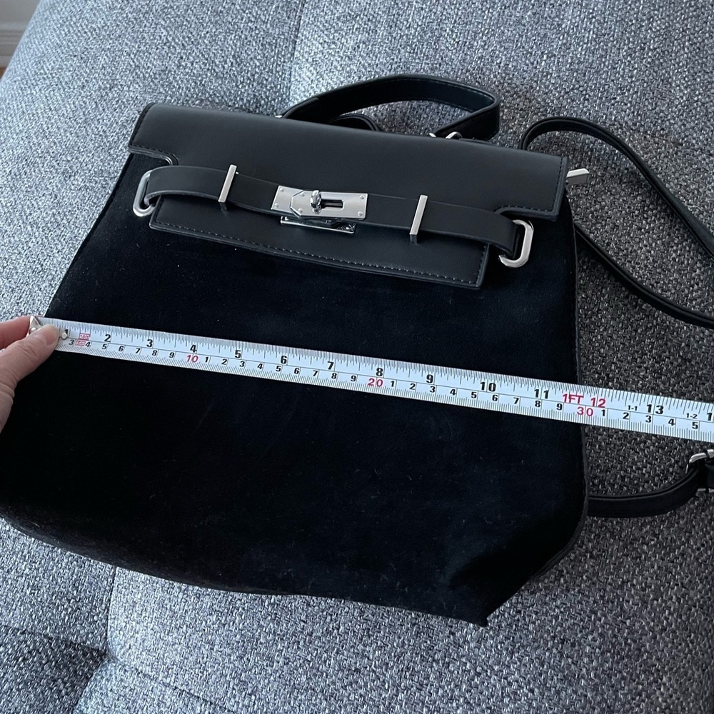 Faux Suede black mini backpack - Picture 6 of 9